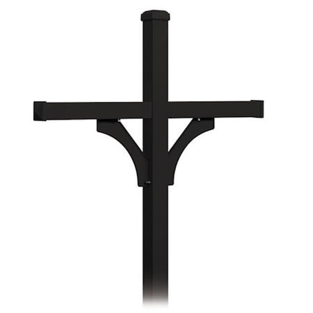 Salsbury Industries Salsbury Industries 4874BLK Deluxe Mailbox Post 2 Sided for 4 Mailboxes In-Ground Mounted - Black 4874BLK